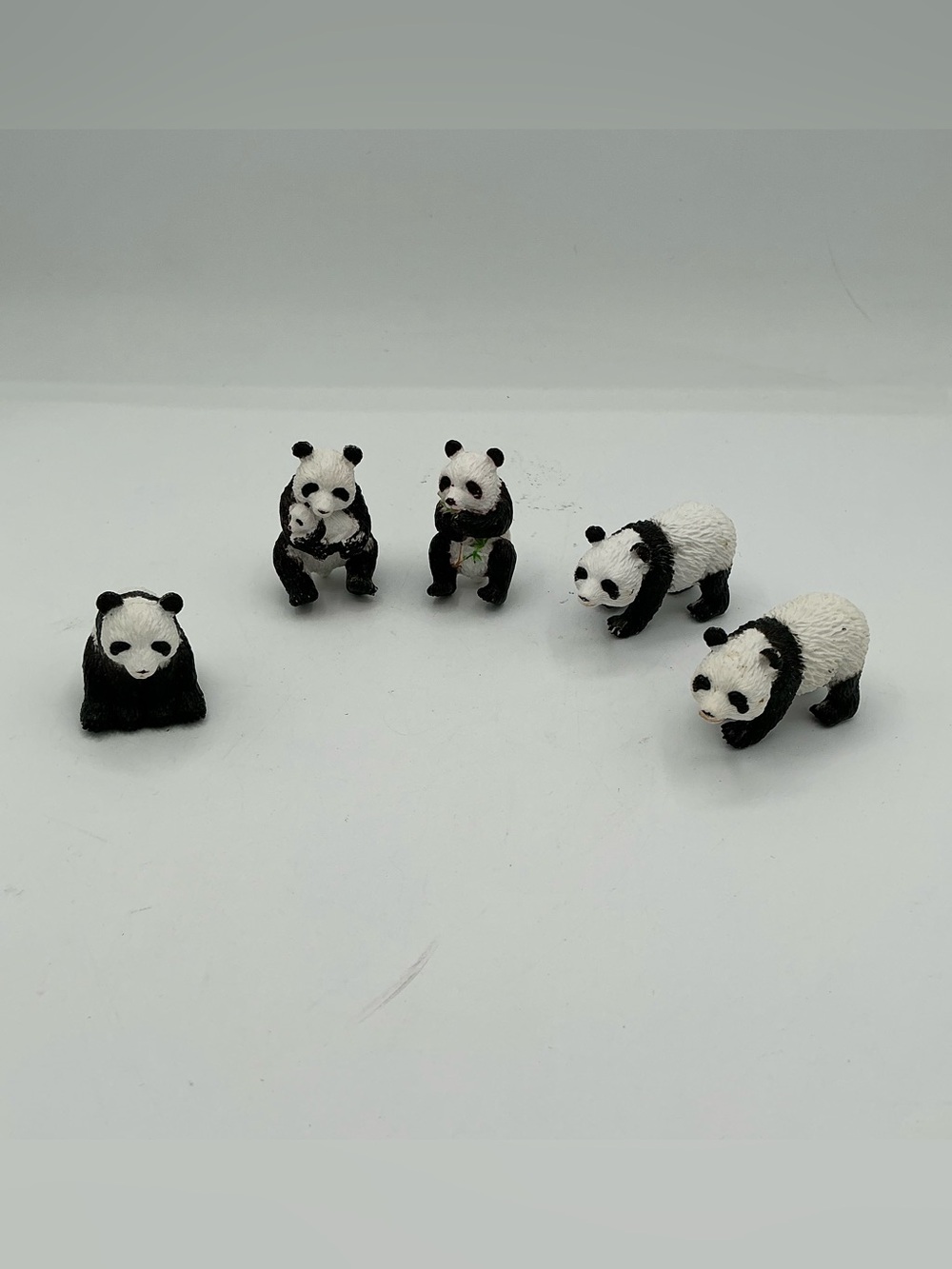 Mini Panda Figurine Set - Black & White Small plastic Pets